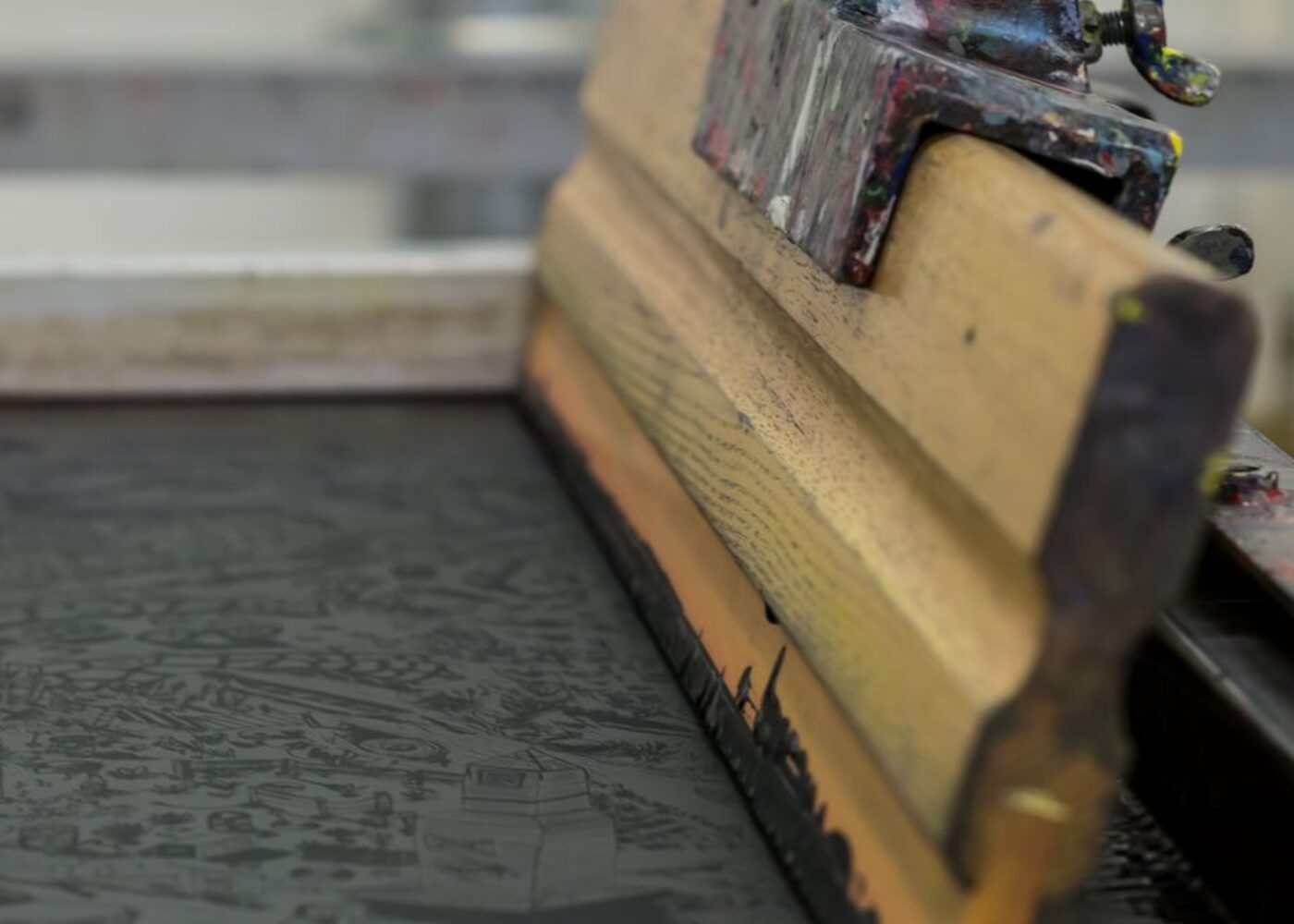 Printing artwork onto fabric panels on our print floor