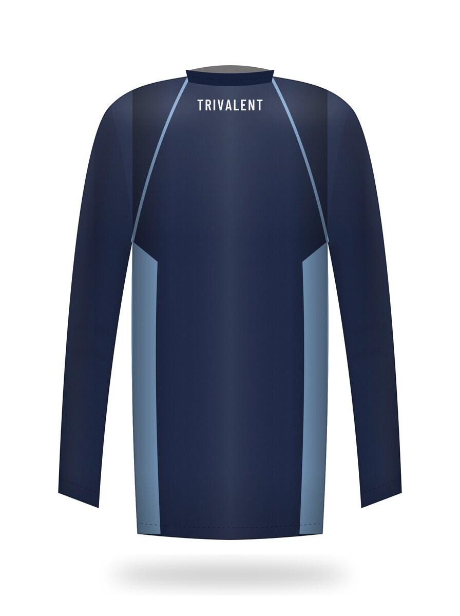 back view of custom rugby compression shirts manufactured by Trivalent Industry