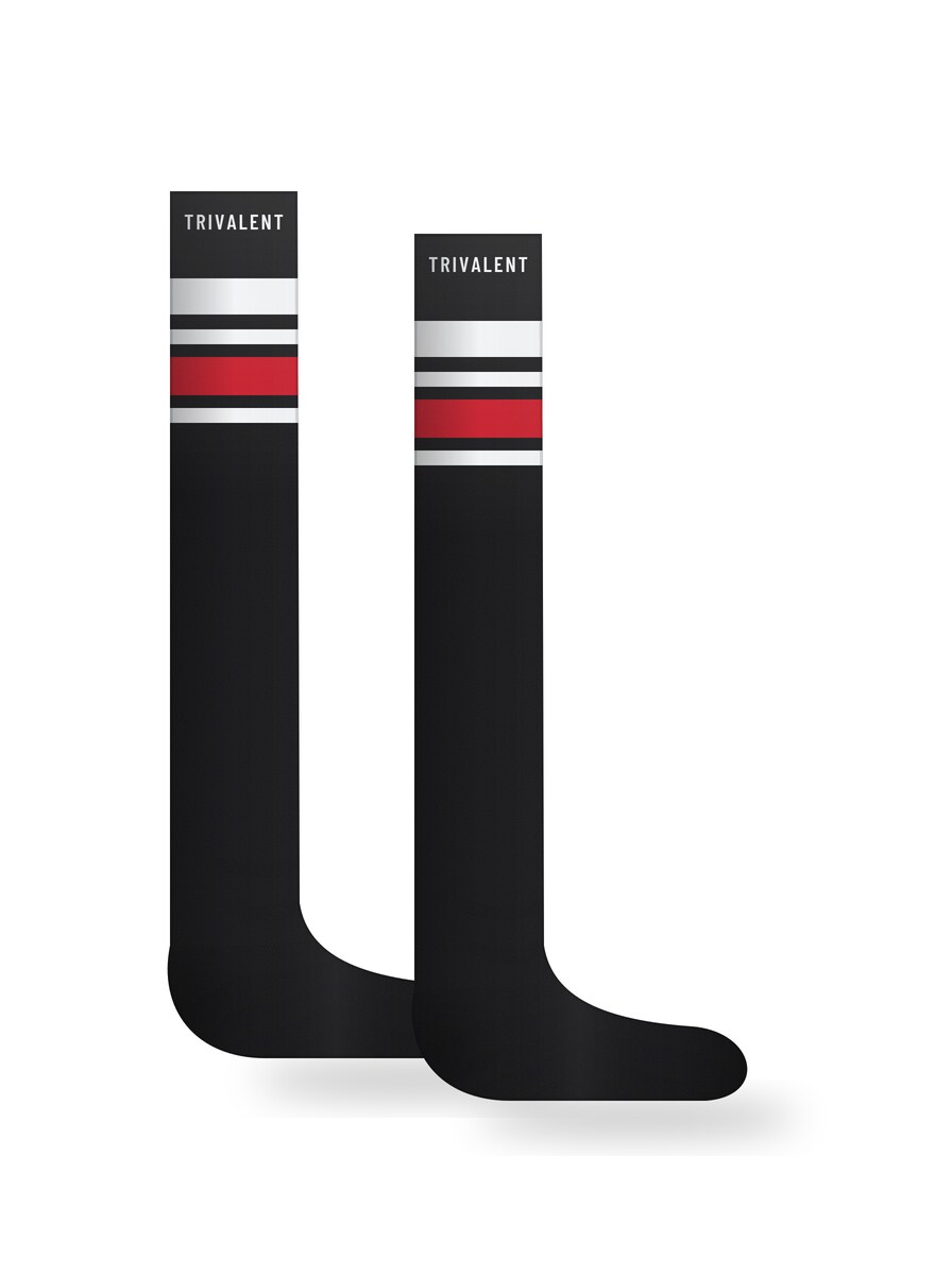 back view of custom ice hockey socks manufactured by Trivalent Industry