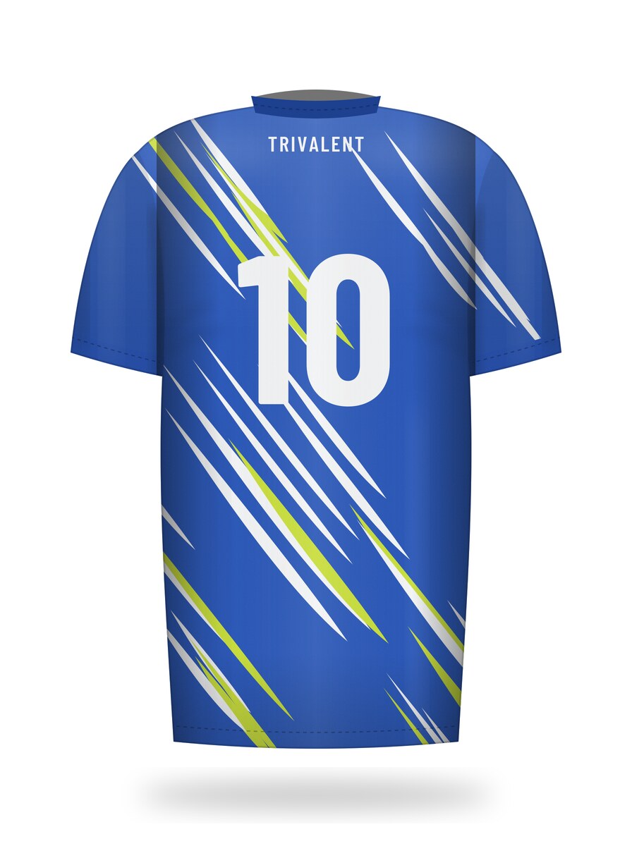 back view of custom soccer jersey manufactured by Trivalent Industry