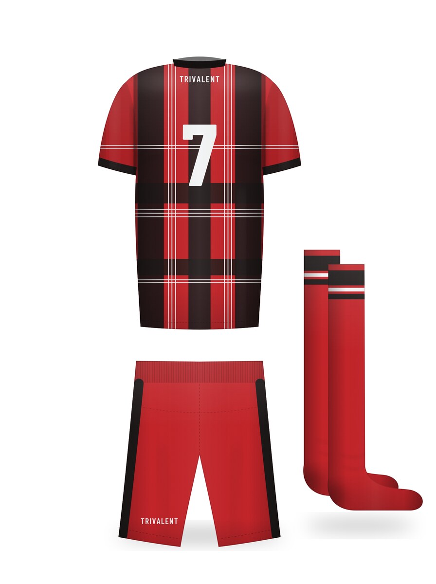 back view of custom sublimated soccer uniforms manufactured by Trivalent Industry