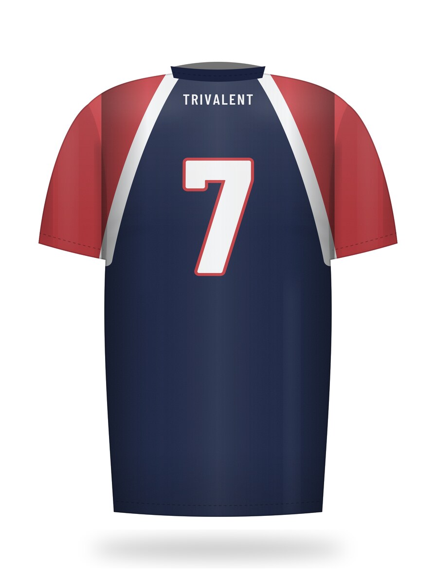 back view of custom sublimated baseball jersey manufactured by Trivalent Industry