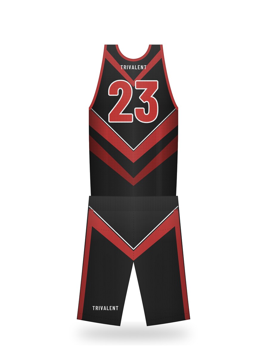 back view of custom sublimated uniform manufactured by Trivalent Industry