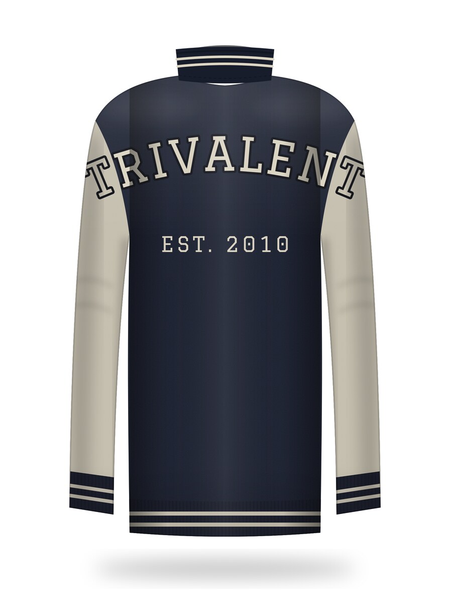 back view of custom varsity jacket manufactured by Trivalent Industry
